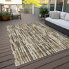 Piper Looms Chantille Lines ACN739 Mocha Machine Washable Area Rug Outdoor Lifestyle Image Feature