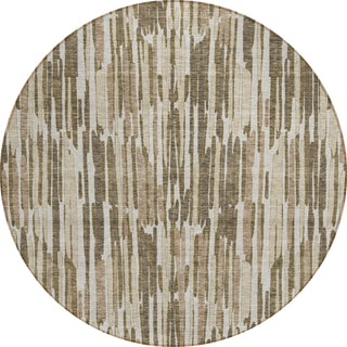 Piper Looms Chantille Lines ACN739 Mocha Machine Washable Area Rug Round Main Image