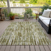 Piper Looms Chantille Lines ACN739 Olive Machine Washable Area Rug Outdoor Lifestyle Image Feature