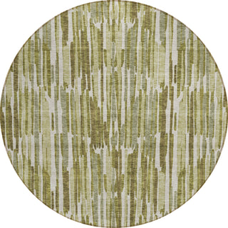 Piper Looms Chantille Lines ACN739 Olive Machine Washable Area Rug Round Main Image