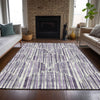 Piper Looms Chantille Lines ACN739 Purple Machine Washable Area Rug Lifestyle Image Feature