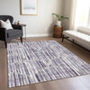 Piper Looms Chantille Lines ACN739 Purple Machine Washable Area Rug Lifestyle Image Feature