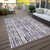 Piper Looms Chantille Lines ACN739 Purple Machine Washable Area Rug Outdoor Lifestyle Image Feature