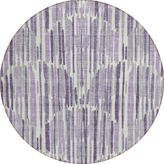 Piper Looms Chantille Lines ACN739 Purple Machine Washable Area Rug Round Main Image