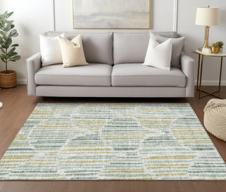 Piper Looms Chantille Lines ACN739 Sage Machine Washable Area Rug Lifestyle Image Feature