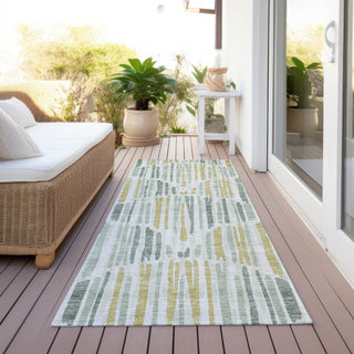 Piper Looms Chantille Lines ACN739 Sage Machine Washable Area Rug Runner Outdoor Lifestyle Image Feature
