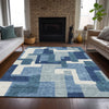 Piper Looms Chantille Modern ACN740 Blue Machine Washable Area Rug Lifestyle Image Feature