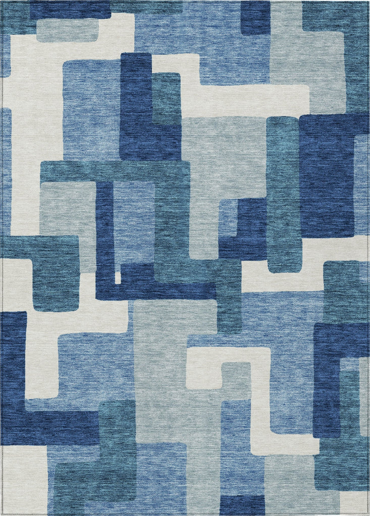 Piper Looms Chantille Modern ACN740 Blue Machine Washable Area Rug main image