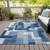 Piper Looms Chantille Modern ACN740 Blue Machine Washable Area Rug Outdoor Lifestyle Image Feature