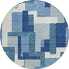 Piper Looms Chantille Modern ACN740 Blue Machine Washable Area Rug Round Main Image