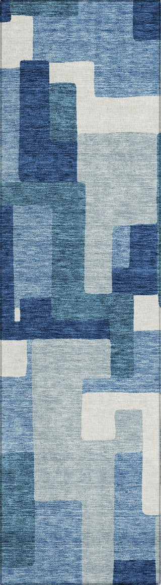 Piper Looms Chantille Modern ACN740 Blue Machine Washable Area Rug Runner Main Image