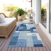 Piper Looms Chantille Modern ACN740 Blue Machine Washable Area Rug Runner Outdoor Lifestyle Image Feature