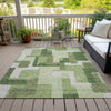 Piper Looms Chantille Modern ACN740 Green Machine Washable Area Rug Outdoor Lifestyle Image Feature