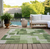 Piper Looms Chantille Modern ACN740 Green Machine Washable Area Rug Outdoor Lifestyle Image Feature