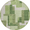 Piper Looms Chantille Modern ACN740 Green Machine Washable Area Rug Round Main Image