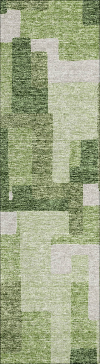 Piper Looms Chantille Modern ACN740 Green Machine Washable Area Rug Runner Main Image