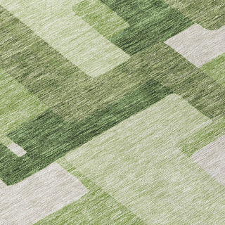Piper Looms Chantille Modern ACN740 Green Machine Washable Area Rug Swatch Image