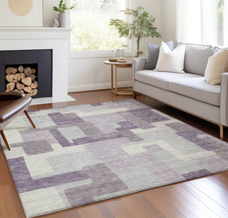 Piper Looms Chantille Modern ACN740 Lavender Machine Washable Area Rug Lifestyle Image Feature
