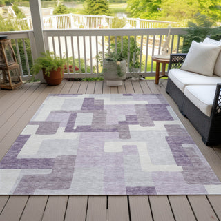 Piper Looms Chantille Modern ACN740 Lavender Machine Washable Area Rug Outdoor Lifestyle Image Feature