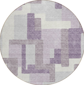 Piper Looms Chantille Modern ACN740 Lavender Machine Washable Area Rug Round Main Image