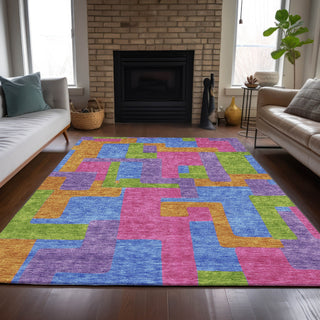 Piper Looms Chantille Modern ACN740 Purple Machine Washable Area Rug Lifestyle Image Feature