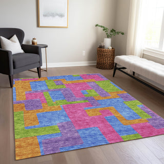 Piper Looms Chantille Modern ACN740 Purple Machine Washable Area Rug Lifestyle Image Feature