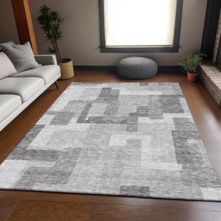 Piper Looms Chantille Modern ACN740 Silver Machine Washable Area Rug Lifestyle Image Feature