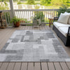 Piper Looms Chantille Modern ACN740 Silver Machine Washable Area Rug Outdoor Lifestyle Image Feature