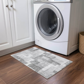 Piper Looms Chantille Modern ACN740 Silver Machine Washable Area Rug Scatter Lifestyle Image Feature