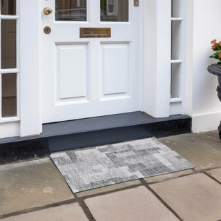 Piper Looms Chantille Modern ACN740 Silver Machine Washable Area Rug Scatter Outdoor Lifestyle Image Feature