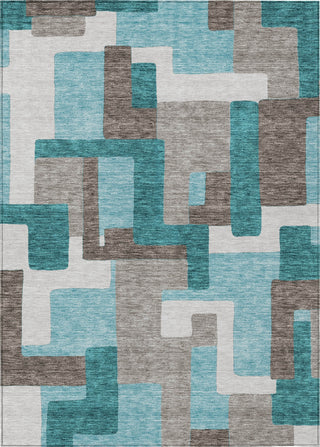 Piper Looms Chantille Modern ACN740 Teal Machine Washable Area Rug main image