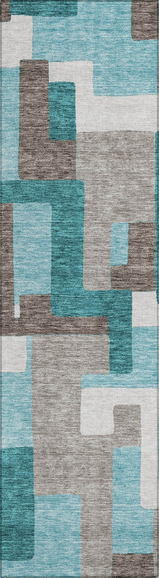Piper Looms Chantille Modern ACN740 Teal Machine Washable Area Rug Runner Main Image