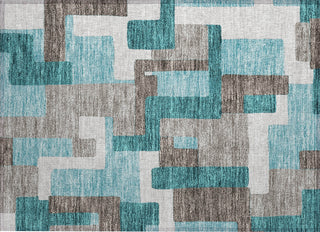 Piper Looms Chantille Modern ACN740 Teal Machine Washable Area Rug Scatter Main Image
