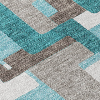Piper Looms Chantille Modern ACN740 Teal Machine Washable Area Rug Swatch Image