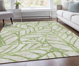 Piper Looms Chantille Floral ACN741 Aloe Machine Washable Area Rug Lifestyle Image Feature