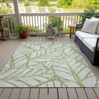 Piper Looms Chantille Floral ACN741 Aloe Machine Washable Area Rug Outdoor Lifestyle Image Feature