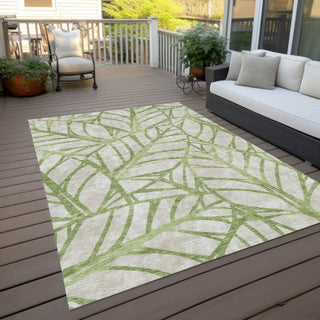 Piper Looms Chantille Floral ACN741 Aloe Machine Washable Area Rug Outdoor Lifestyle Image Feature