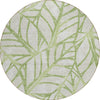 Piper Looms Chantille Floral ACN741 Aloe Machine Washable Area Rug Round Main Image