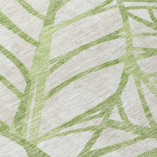 Piper Looms Chantille Floral ACN741 Aloe Machine Washable Area Rug Swatch Image