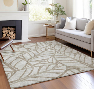 Piper Looms Chantille Floral ACN741 Beige Machine Washable Area Rug Lifestyle Image Feature