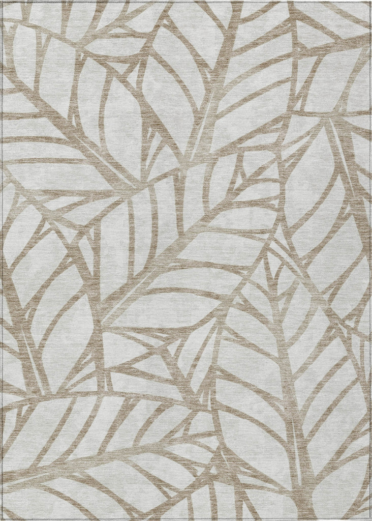 Piper Looms Chantille Floral ACN741 Beige Machine Washable Area Rug main image