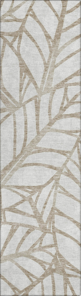 Piper Looms Chantille Floral ACN741 Beige Machine Washable Area Rug Runner Main Image