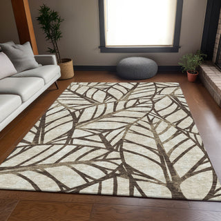 Piper Looms Chantille Floral ACN741 Chocolate Machine Washable Area Rug Lifestyle Image Feature