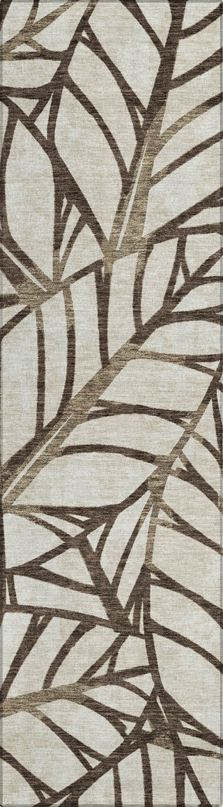 Piper Looms Chantille Floral ACN741 Chocolate Machine Washable Area Rug Runner Main Image