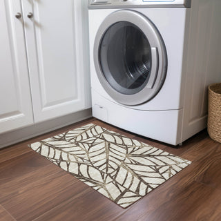 Piper Looms Chantille Floral ACN741 Chocolate Machine Washable Area Rug Scatter Lifestyle Image Feature