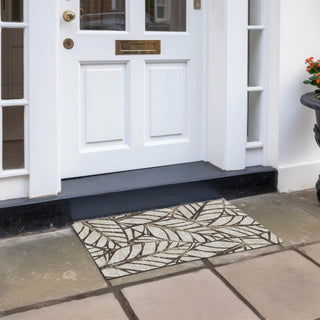 Piper Looms Chantille Floral ACN741 Chocolate Machine Washable Area Rug Scatter Outdoor Lifestyle Image Feature