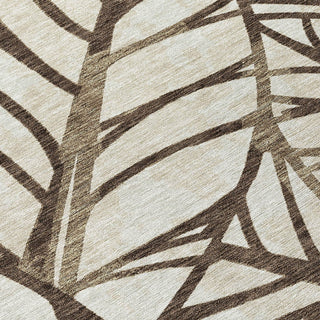 Piper Looms Chantille Floral ACN741 Chocolate Machine Washable Area Rug Swatch Image