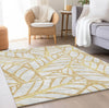 Piper Looms Chantille Floral ACN741 Gold Machine Washable Area Rug Lifestyle Image Feature