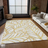 Piper Looms Chantille Floral ACN741 Gold Machine Washable Area Rug Lifestyle Image Feature