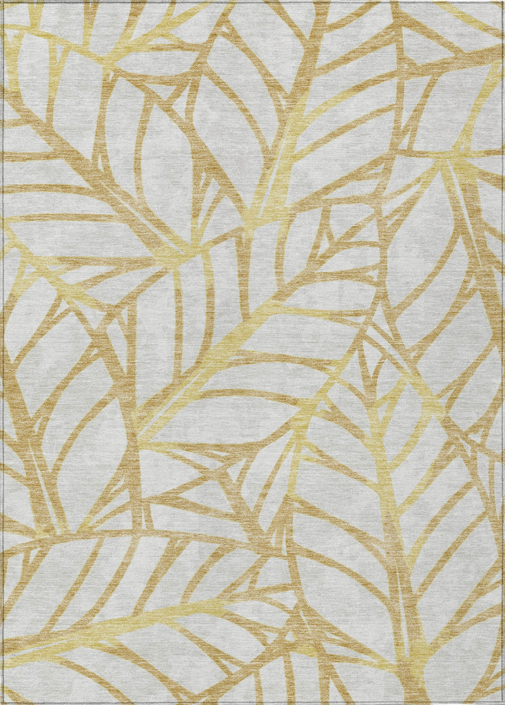 Piper Looms Chantille Floral ACN741 Gold Machine Washable Area Rug main image